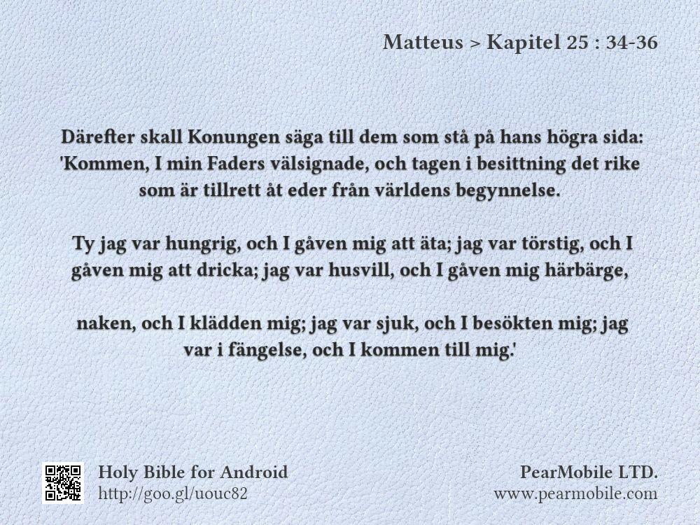 Matteus, Kapitel 25:34-36